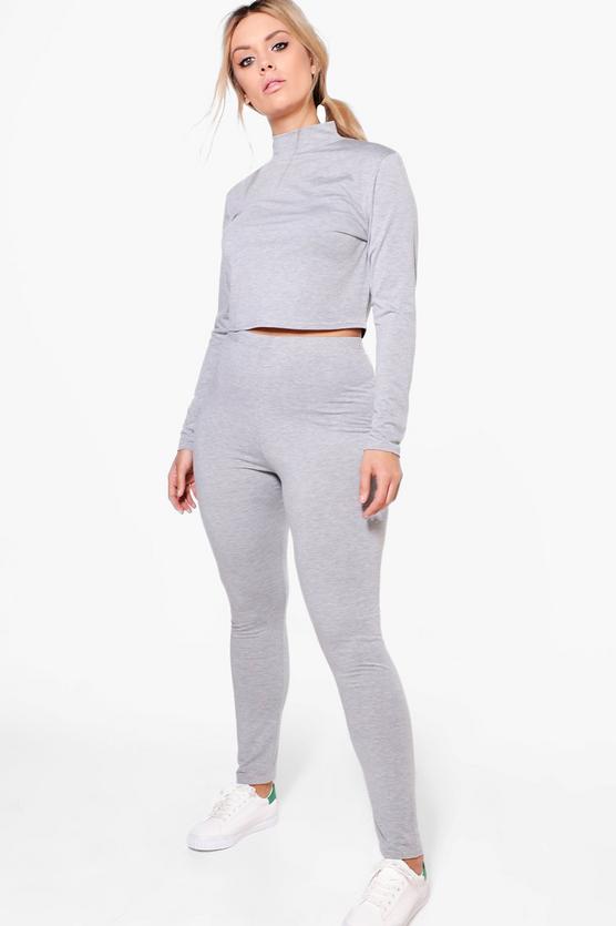 Plus Holly High Neck Lounge Crop Top and Legging